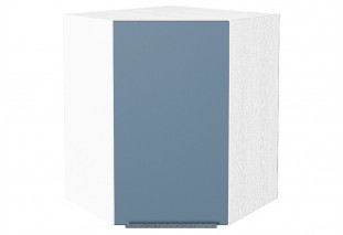 Шкаф верхний угловой Фьюжн Silky Blue / Белый 60 х 60 х 71,6 см