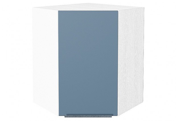 Шкаф верхний угловой Фьюжн Silky Blue / Белый 60 х 60 х 71,6 см