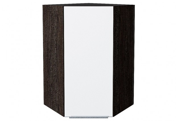 Шкаф верхний угловой Фьюжн Silky White / Graphite 60 х 60 х 92 см