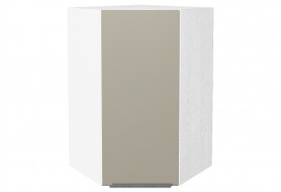 Шкаф верхний угловой Фьюжн Silky Grey / Белый 60 х 60 х 92 см