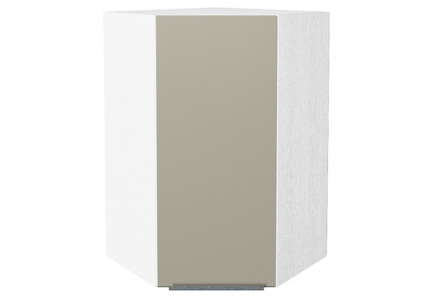 Шкаф верхний угловой Фьюжн Silky Grey / Белый 60 х 60 х 92 см