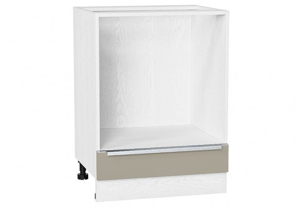 Шкаф нижний под духовку Фьюжн Silky Grey / Белый 60 х 47,6 х 81,6 см