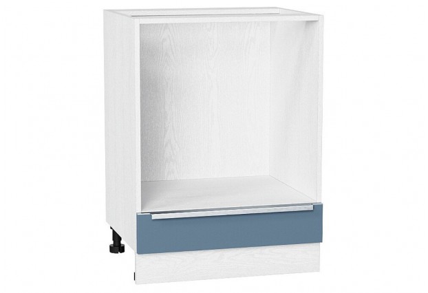 Шкаф нижний под духовку Фьюжн Silky Blue / Белый 60 х 47,6 х 81,6 см