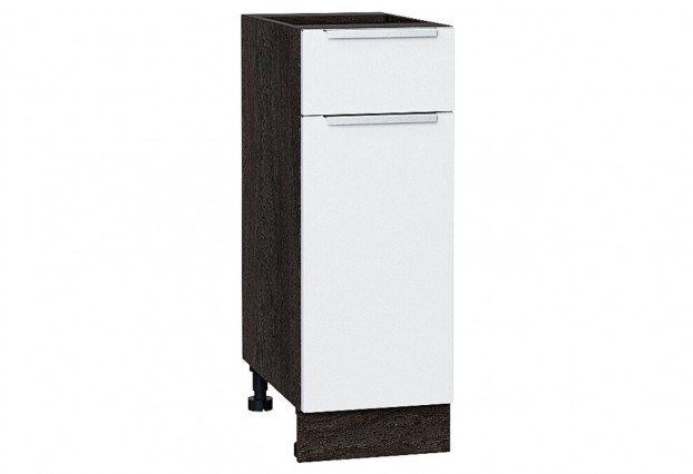 Шкаф нижний с 1-ой дверцей и ящиком Фьюжн Silky White / Graphite 30 х 48 х 81,6 см