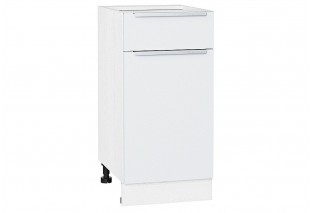 Шкаф нижний с 1-ой дверцей и ящиком Фьюжн Silky White / Белый 40 х 48 х 81,6 см