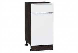 Шкаф нижний с 1-ой дверцей и ящиком Фьюжн Silky White / Graphite 40 х 48 х 81,6 см