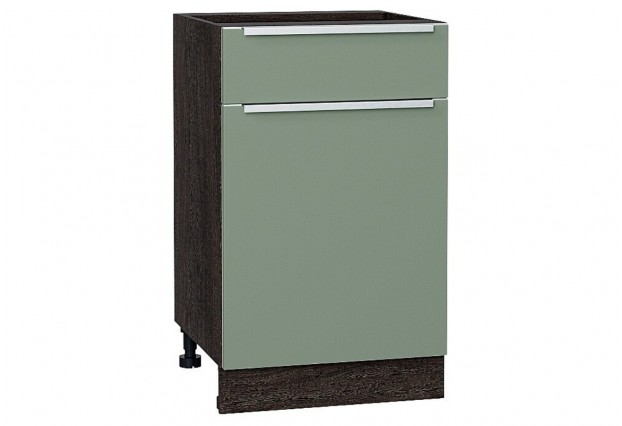Шкаф нижний с 1-ой дверцей и ящиком Фьюжн Silky Mint / Graphite 50 х 48 х 81,6 см
