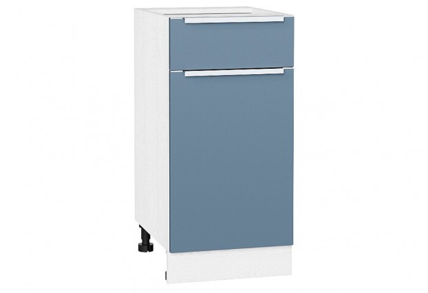Шкаф нижний с 1-ой дверцей и ящиком Фьюжн Silky Blue / Белый 40 х 48 х 81,6 см