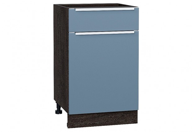 Шкаф нижний с 1-ой дверцей и ящиком Фьюжн Silky Blue / Graphite 50 х 48 х 81,6 см
