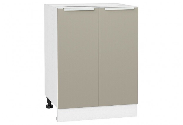 Шкаф нижний с 2-мя дверцами Фьюжн Silky Grey / Белый 60 х 48 х 81,6 см