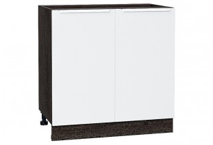 Шкаф нижний с 2-мя дверцами Фьюжн Silky White / Graphite 80 х 48 х 81,6 см