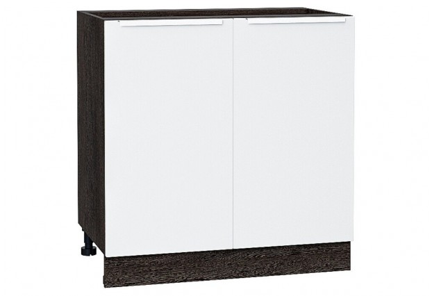 Шкаф нижний с 2-мя дверцами Фьюжн Silky White / Graphite 80 х 48 х 81,6 см