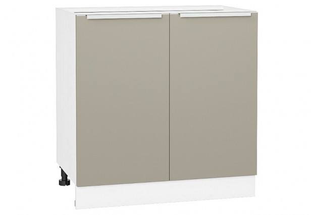 Шкаф нижний с 2-мя дверцами Фьюжн Silky Grey / Белый 80 х 48 х 81,6 см