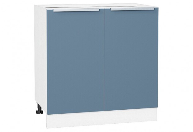 Шкаф нижний с 2-мя дверцами Фьюжн Silky Blue / Белый 80 х 48 х 81,6 см
