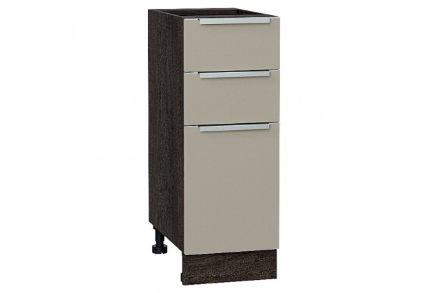 Шкаф нижний с 3-мя ящиками Фьюжн Silky Grey / Graphite 30 х 48 х 81,6 см