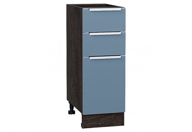 Шкаф нижний с 3-мя ящиками Фьюжн Silky Blue / Graphite 30 х 48 х 81,6 см