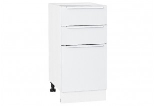 Шкаф нижний с 3-мя ящиками Фьюжн Silky White / Белый 40 х 48 х 81,6 см