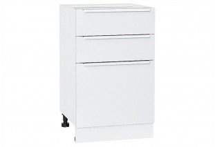Шкаф нижний с 3-мя ящиками Фьюжн Silky White / Белый 50 х 48 х 81,6 см