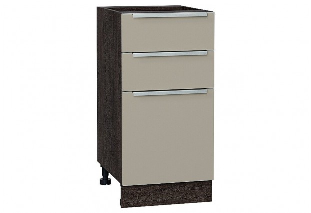 Шкаф нижний с 3-мя ящиками Фьюжн Silky Grey / Graphite 40 х 48 х 81,6 см