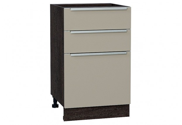 Шкаф нижний с 3-мя ящиками Фьюжн Silky Grey / Graphite 50 х 48 х 81,6 см