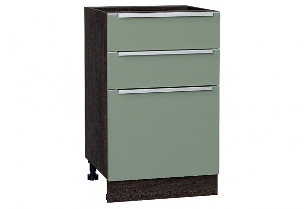 Шкаф нижний с 3-мя ящиками Фьюжн Silky Mint / Graphite 50 х 48 х 81,6 см