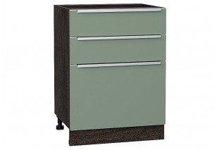 Шкаф нижний с 3-мя ящиками Фьюжн Silky Mint / Graphite 60 х 48 х 81,6 см