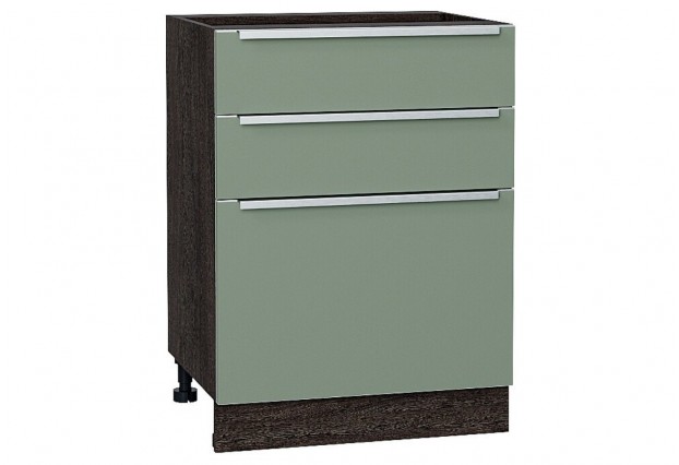 Шкаф нижний с 3-мя ящиками Фьюжн Silky Mint / Graphite 60 х 48 х 81,6 см