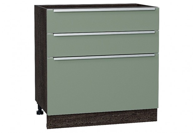 Шкаф нижний с 3-мя ящиками Фьюжн Silky Mint / Graphite 80 х 48 х 81,6 см