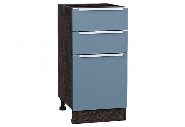 Шкаф нижний с 3-мя ящиками Фьюжн Silky Blue / Graphite 40 х 48 х 81,6 см