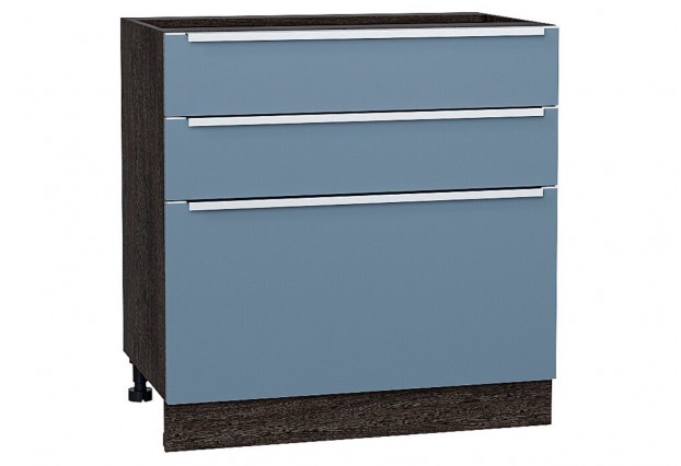 Шкаф нижний с 3-мя ящиками Фьюжн Silky Blue / Graphite 80 х 48 х 81,6 см