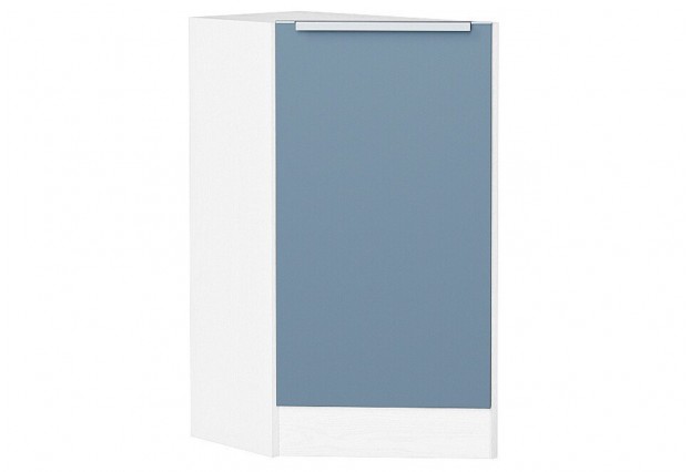 Шкаф нижний торцевой Фьюжн Silky Blue / Белый 29,6 х 55,4 х 81,6 см