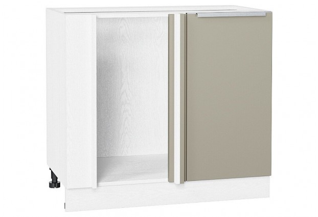 Шкаф нижний угловой Фьюжн Silky Grey / Белый 89 х 48 х 81,6 см