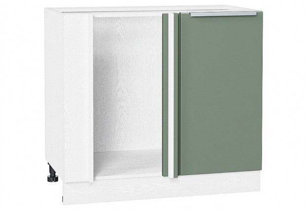 Шкаф нижний угловой Фьюжн Silky Mint / Белый 89 х 48 х 81,6 см