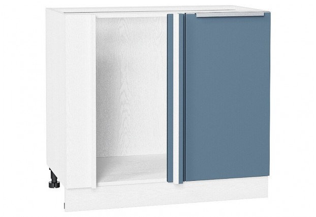 Шкаф нижний угловой Фьюжн Silky Blue / Белый 89 х 48 х 81,6 см