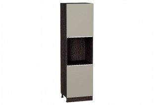 Шкаф пенал с 2-мя дверцами под технику Фьюжн Silky Grey / Graphite 60 х 57,6 х 213,2 см