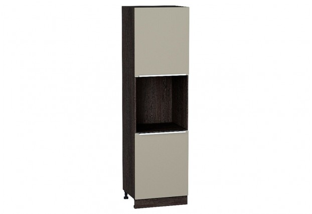 Шкаф пенал с 2-мя дверцами под технику Фьюжн Silky Grey / Graphite 60 х 57,6 х 213,2 см