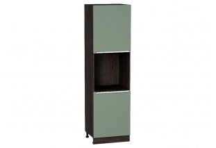 Шкаф пенал с 2-мя дверцами под технику Фьюжн Silky Mint / Graphite 60 х 57,6 х 213,2 см