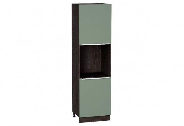 Шкаф пенал с 2-мя дверцами под технику Фьюжн Silky Mint / Graphite 60 х 57,6 х 213,2 см