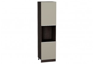 Шкаф пенал с 2-мя дверцами под технику Фьюжн Silky Grey / Graphite 60 х 57,6 х 233,6 см