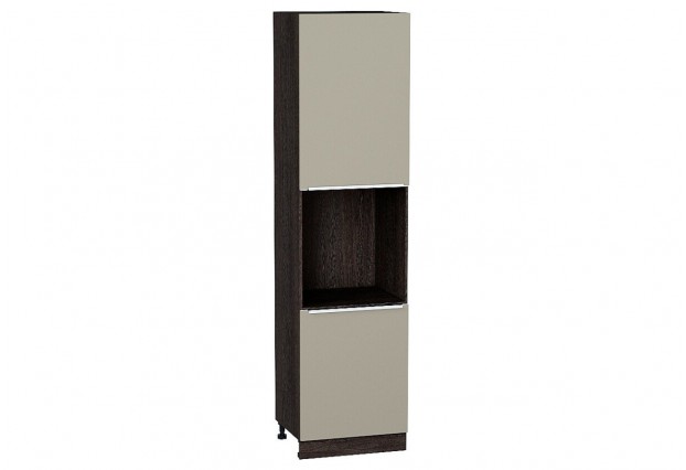Шкаф пенал с 2-мя дверцами под технику Фьюжн Silky Grey / Graphite 60 х 57,6 х 233,6 см