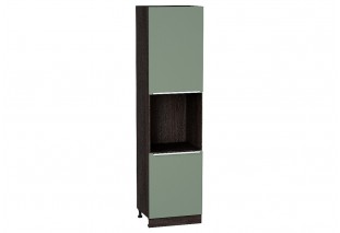 Шкаф пенал с 2-мя дверцами под технику Фьюжн Silky Mint / Graphite 60 х 57,6 х 233,6 см