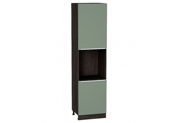 Шкаф пенал с 2-мя дверцами под технику Фьюжн Silky Mint / Graphite 60 х 57,6 х 233,6 см
