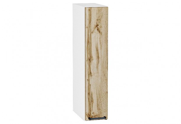 Шкаф верхний бутылочница Флэт Wotan Oak 2S / Белый 15 х 31,8 х 71,6 см