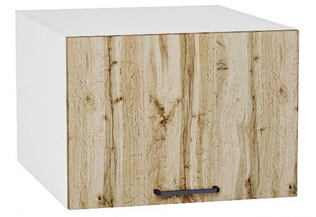Шкаф верхний горизонтальный глубокий Флэт Wotan Oak 2S / Белый 50 х 57,4 х 35,8 см