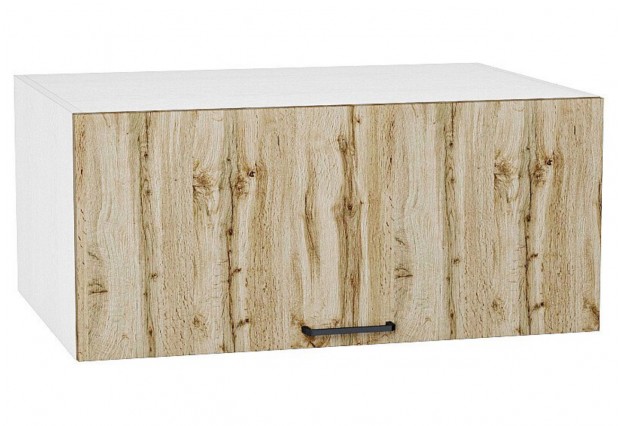 Шкаф верхний горизонтальный глубокий Флэт Wotan Oak 2S / Белый 80 х 57,4 х 35,8 см