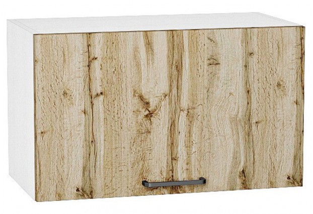 Шкаф верхний горизонтальный Флэт Wotan Oak 2S / Белый 60 х 31,8 х 35,8 см