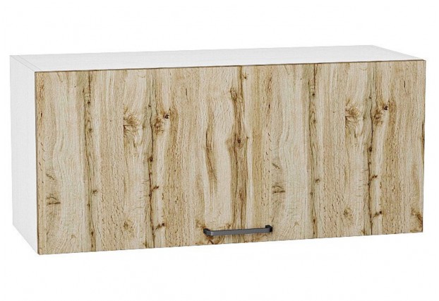Шкаф верхний горизонтальный Флэт Wotan Oak 2S / Белый 80 х 31,8 х 35,8 см