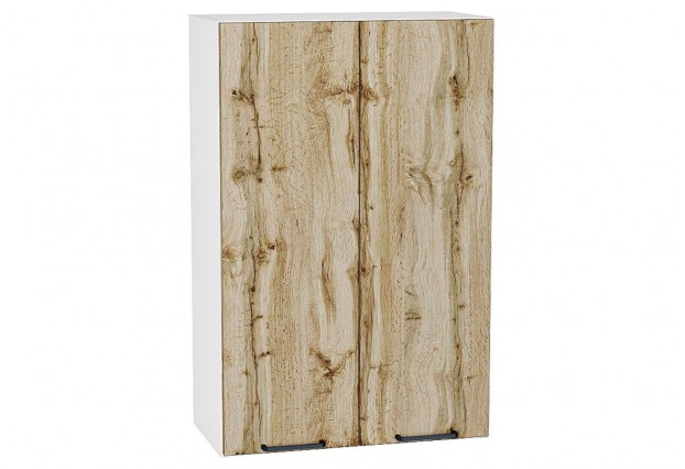 Шкаф верхний с 2-мя дверцами Флэт Wotan Oak 2S / Белый 60 х 31,8 х 92 см