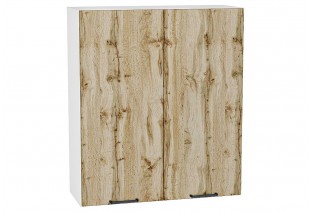 Шкаф верхний с 2-мя дверцами Флэт Wotan Oak 2S / Белый 80 х 31,8 х 92 см