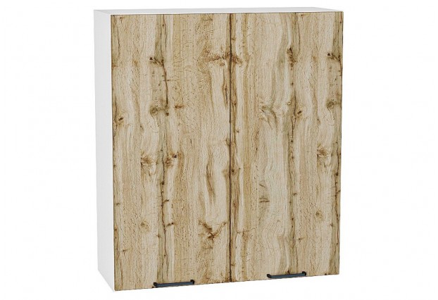 Шкаф верхний с 2-мя дверцами Флэт Wotan Oak 2S / Белый 80 х 31,8 х 92 см